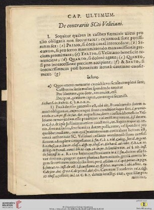 Cap. Ultimum: De contrariis SCti Velleiani