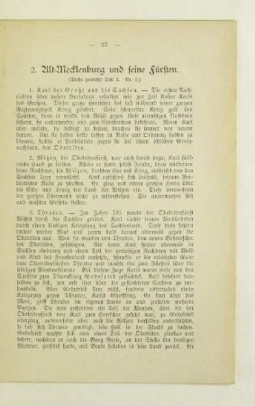 2. Alt-Mecklenburg und seine Fürsten