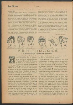 Feminidades : A propósito de "nuestros jóvenes"