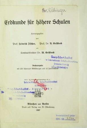 Erdkunde für höhere Schulen