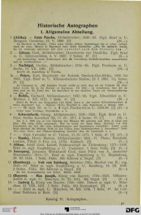 Historische Autographen (Nr. 1-388)