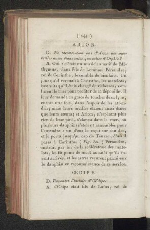 ARION. OEDIPE.