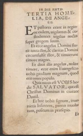 Tertia Homelia, De Angelis.