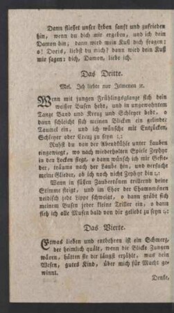 Das Dritte. Mel. Jch liebte nur Jsmenen [et]c.