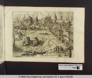 Stadtansicht mit Hafen