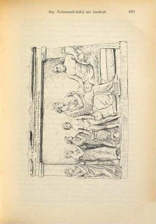 Sogenanntes "Todtenmahl" - Relief mit Inschrift