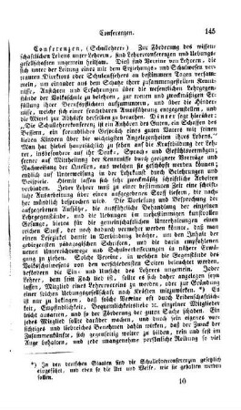 Conferenzen, (Schullehrer-)