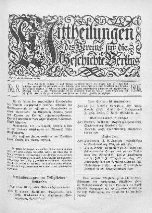 Veränderungen im Mitgliederbestande