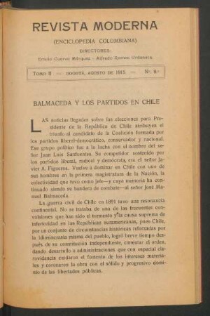 Balmaceda y los partidos en Chile