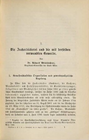 Untersuchungen über die Lage des Handwerks in Österreich : mit besonderer Rücksicht auf seine Konkurrenzfähigkeit gegenüber der Großindustrie