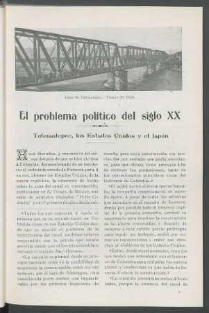El problema político del siglo XX : Tehuantepec, los Estados Unidos y el Japón