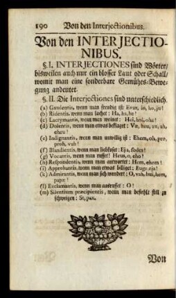Von den Interjectionibus