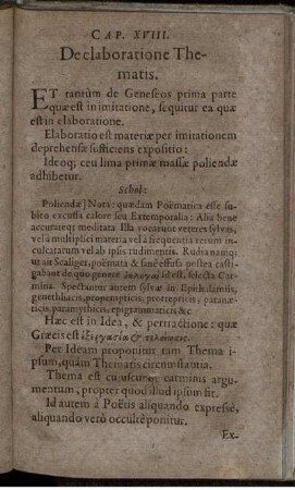 Cap. XVIII. De elaboratione Thematis