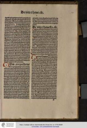 De vita et honestate clericorum.