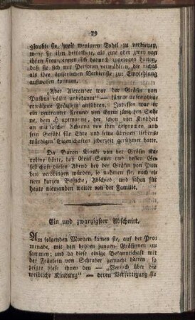 Ein und zwanzigster Abschnitt. - Neun und zwanzigster Abschnitt.