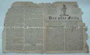 Der alte Fritz. Erfurt, 5. Januar 1856, Nr. 1