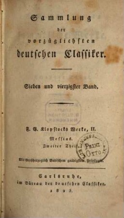 F. G. Klopstocks sämmtliche Werke. 2, Der Messias, 2