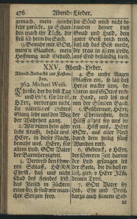 XXV. Abend-Lieder