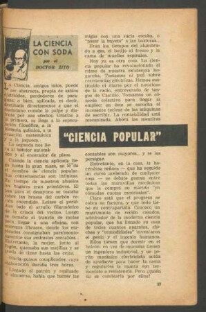 "Ciencia popular" : La ciencia con soda