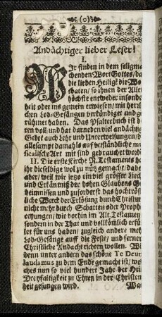 Andächtiger lieber Leser.