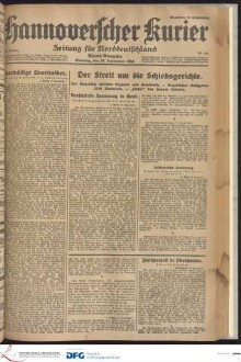 Hannoverscher Kurier : Hannoversches Tageblatt ; Morgenzeitung für Niedersachsen