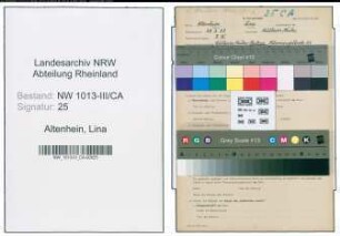 Entnazifizierung Lina Altenhein , geb. 28.03.1889 ()