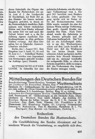 Mitteilungen des Deutschen Bundes für Mutterschutz