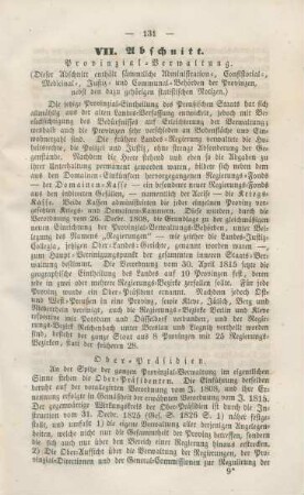 VII. Abschnitt. Provinzial-Verwaltung