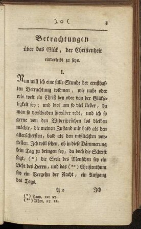 Betrachtungen über das Glük, der Christenheit einverleibt zu seyn.