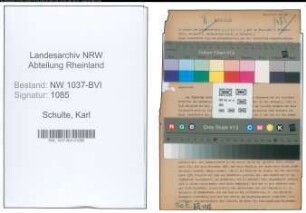 Entnazifizierung Karl Schulte , geb. 28.09.1909 (Schlosser)