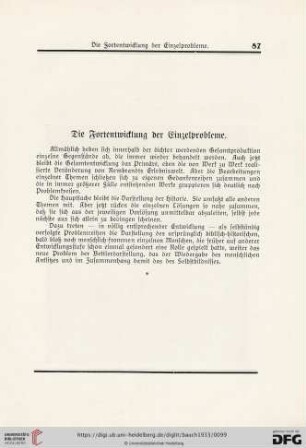Die Fortentwicklung der Einzelprobleme