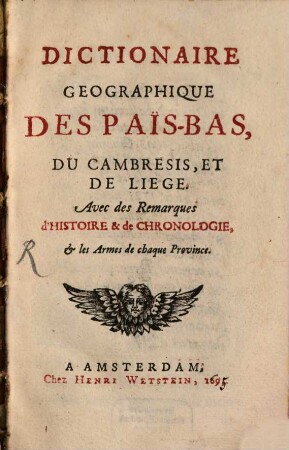 Dictionnaire geographique des Pays-Bas