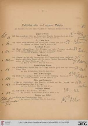 Ölbilder alter und neuerer Meister (Nr. 347-457)