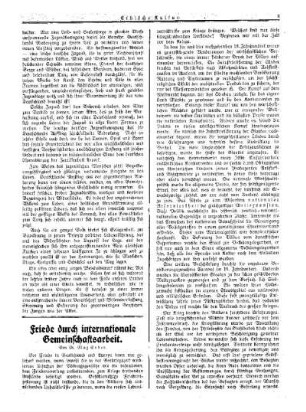 Friede durch internationale Gemeinschaftarbeit