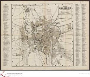 Plan von Hildesheim nebst nächster Umgebung.