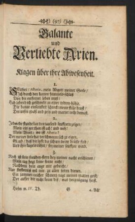 Galante und Verliebte Arien