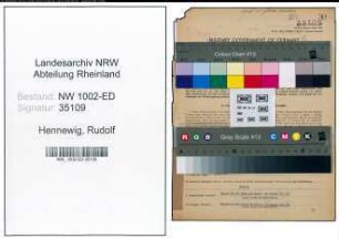 Entnazifizierung Rudolf Hennewig, geb. 24.10.1905 (Studienrat)
