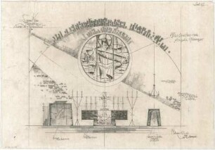 Gsaenger, Gustav; Dingolfing (Bayern), Reichenbergstr.; Ev. Kirche, Gemeindehaus und Pfarrhaus - Altarraum (Ansicht)