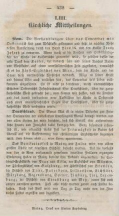 432 Kirchliche Mittheilungen