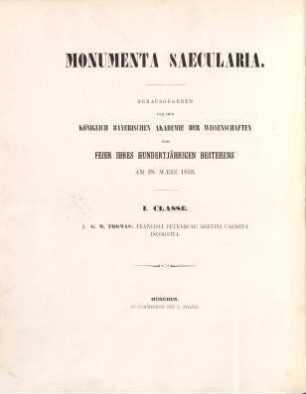 Francisci Petrarcae Aretini Carmina incognita