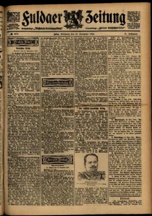Erste Ausgabe vom Mittwoch, den 30. November 1904.