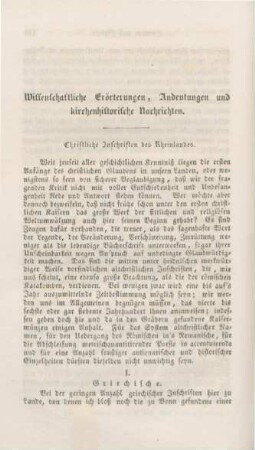 162-218 Wissenschaftliche Erörterungen, Andeutungen und kirchenhistorische Nachrichten