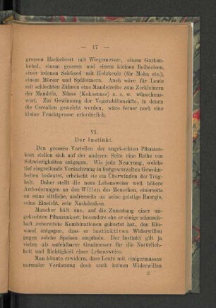 VI. Der Instinkt.