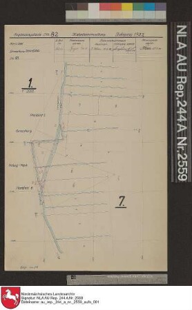 Ergänzungskarte Nr. 82 der Katasterverwaltung, Jahrgang 1937, Kreis Leer, Gemarkung Steenfelde Nr. 68 (Lageveränderungen und Formveränderungen)