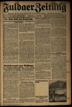 Erste Ausgabe vom Donnerstag, den 02. Juli 1931.