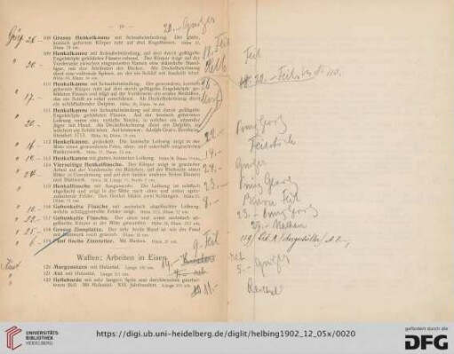 Waffen; Arbeiten in Eisen (Nr. 120-172)