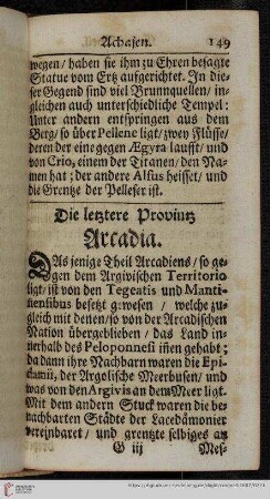 Die Provinz Arcadia
