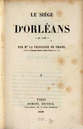 Le siége d'Orléans en 1429, 2
