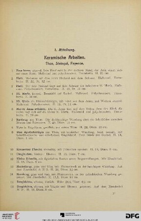 Keramische Arbeiten (Nr. 1-57)
