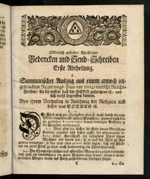 17-66, Bedencken und Send-Schreiben